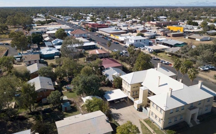 Aerial view of the Queensland town Charleville — Removalist in Brisbane, QLD