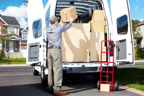Happy professional shipping courier — Removalist in Brisbane, QLD